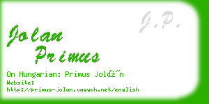 jolan primus business card